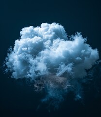 b'Blue and white cloud with dark background'