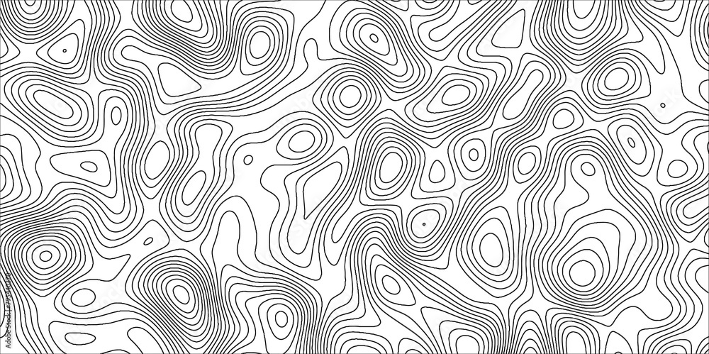 Poster Topographic map background with geographic line map with elevation assignments.Modern design with White topographic wavy pattern design. Paper Texture Imitation of a Geographical map shades .