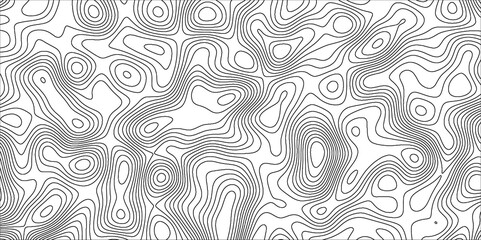 Topographic map background with geographic line map with elevation assignments.Modern design with White topographic wavy pattern design. Paper Texture Imitation of a Geographical map shades .