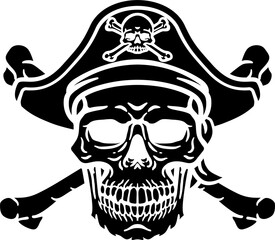 Pirate Hat Skull and Crossbones Cartoon