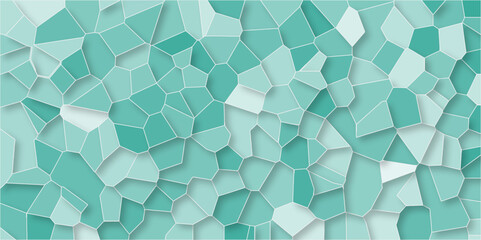 Multicolor Broken Stained Glass Background with White lines. Voronoi diagram background. Seamless pattern with 3d shapes vector Vintage Illustration background. Geometric Retro tiles pattern