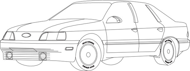 Vector sketch illustration design drawing of car transportation vehicle