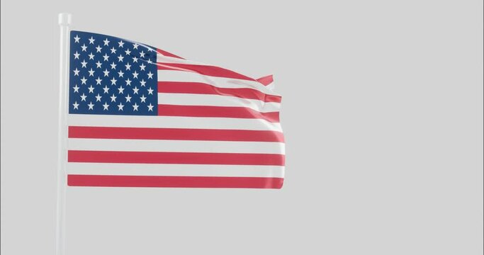 America flag of silk-3D Video. 3d render.