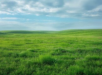 Fototapeta premium b'Green rolling hills under a blue sky'