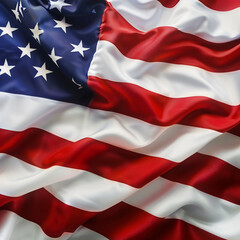 Fototapeta premium Closeup shot of the waving flag of the united state