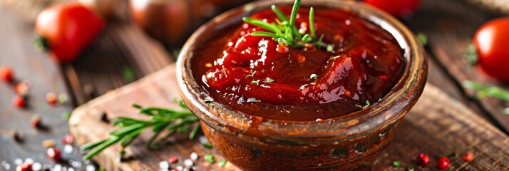 Delve into the savory depths of barbecue sauce, its tangy flavor and rich aroma tantalizing