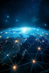 Fototapeta premium b'Earth from space showing the Middle East and Europe at night'