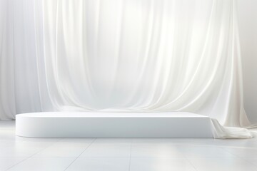 White silk curtain bathtub architecture.