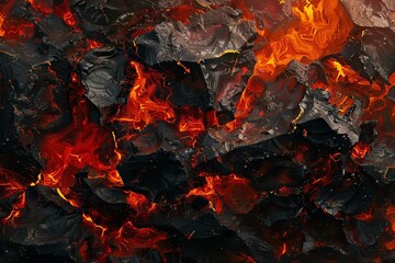 molten lava crystals abstract volcanic rock formation digital art