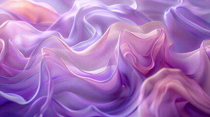 Obraz premium 3d render of abstract background with wavy pink and purple colors, flowing fabric