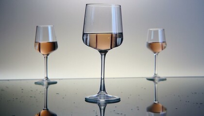 Elegant Serenity: A Rose-Tinted Cocktail Glass on a Reflective Golden Table"