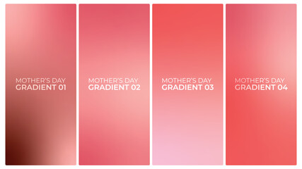 Pink Gradient Set Background, Mother's Day Background Gradient Set Vector Illustration
