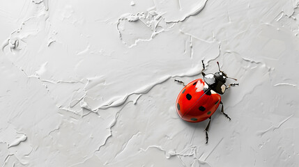 Ladybug on white, generative ai