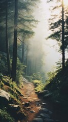 Nature hiking trail wilderness landscape sunlight