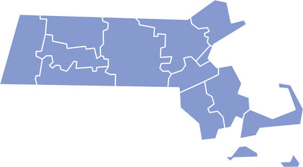 outline drawing of massachusetts state map.