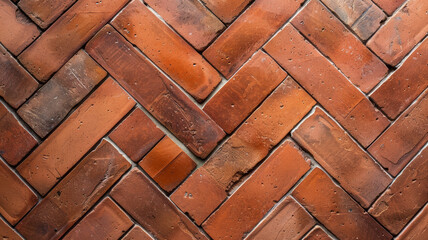 Terracotta Herringbone Pattern, Close-Up Texture Background