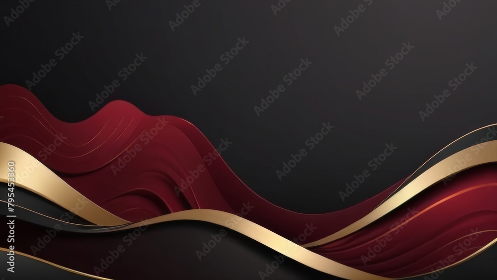 Wall mural dark red abstract wave geometry for unique desktop backgrounds
