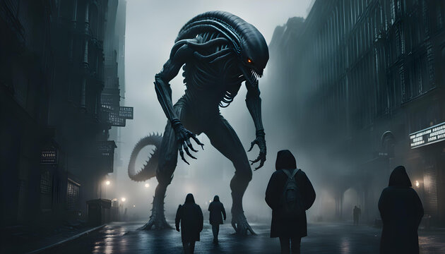 giant alien on earth