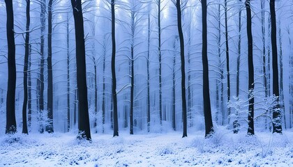 Winter Forest full of Snow Background