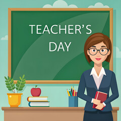 World teachers day concept with realistic background