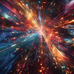 Fototapeta premium Celestial Illuminations Captivating Spacefield Particle Light