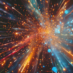 Celestial Illuminations Captivating Spacefield Particle Light