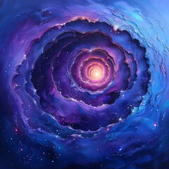 Nebula Neon Dreams in Blue - Purple and Fuchsia - obrazy, fototapety, plakaty