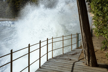 Waves of the sea on the way