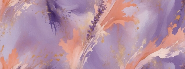 Mulberry Melody, Soft Salmon and Deep Lavender Background with Delicate Texture, Inspiring Tranquil Melodies.