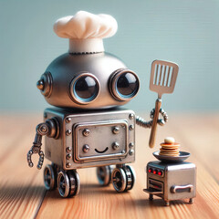 Fototapeta premium Ein Foto eines kleinen lustigen Roboters