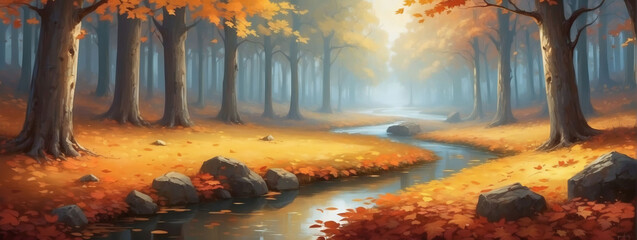 Nature's Symphony, A Background Alive with the Warmth and Beauty of Autumn Leaves.