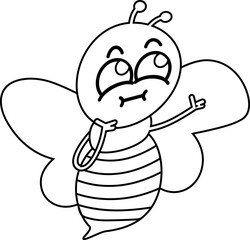 Bee drawing line design summer.
