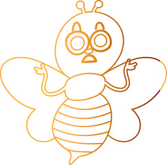 Bee yellow decoration summer design.