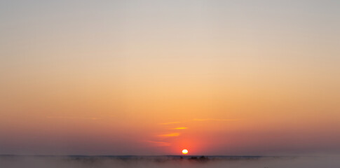 Beautiful foggy morning, mystical and mesmerizing landscape