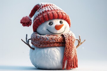 Beautiful Snowman at winter season Christmas