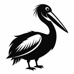 pelican silhouette vector illustration