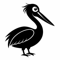 pelican silhouette vector illustration