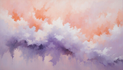 Peachy Dreams, Muted Coral and Lilac Background with Whisper-soft Texture, Inspiring Calm Reflection.