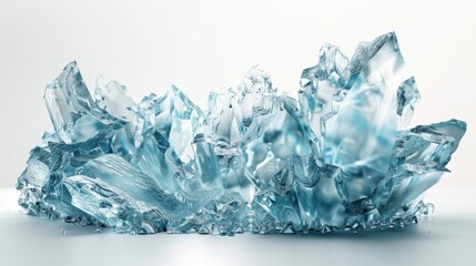A large piece of ice is shown in a white background
