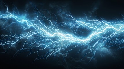 A blue and white lightning bolt with a dark background