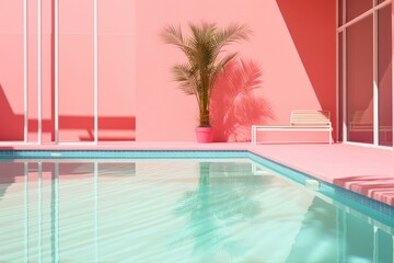 Architecture plant pink pool