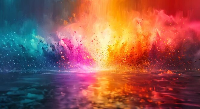 A painter's palette exploding with colors, each representing a spark of creativity