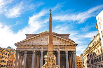 Rome italian city ancient and modern mouments and streets - obrazy, fototapety, plakaty