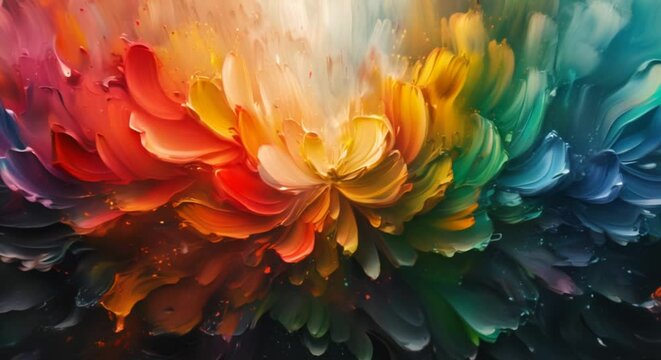 A painter's palette exploding with colors, each representing a spark of creativity