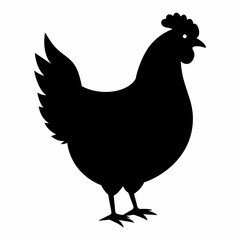rooster and chicken silhouette vector illustration