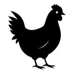 rooster and chicken silhouette vector illustration