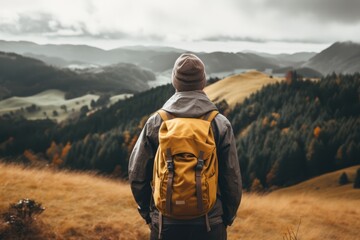 Fototapeta na wymiar Backpack backpacking outdoors travel
