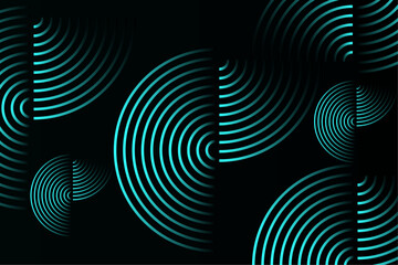 Abstract blue and black gradient geometric shape circle background. Modern futuristic background