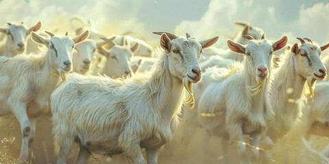 Goats are the sacrificial animal for Muslims' Eid al Adha, qurban theme.