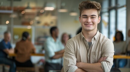 Fototapeta premium Confident Young Man in Office
